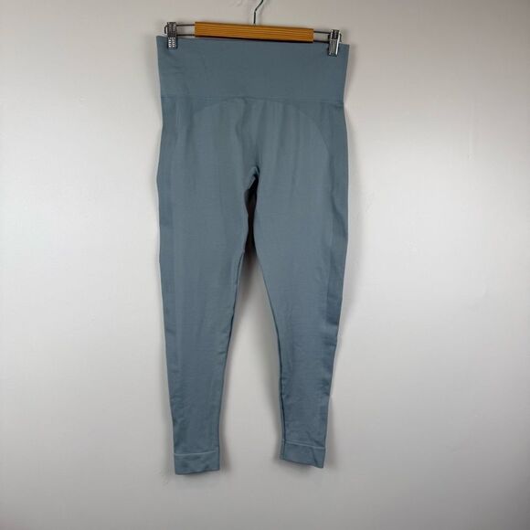 SET Active High Waisted Seamless Leggings Women's Size XL Bluish Gray Silver - Picture 1 of 4